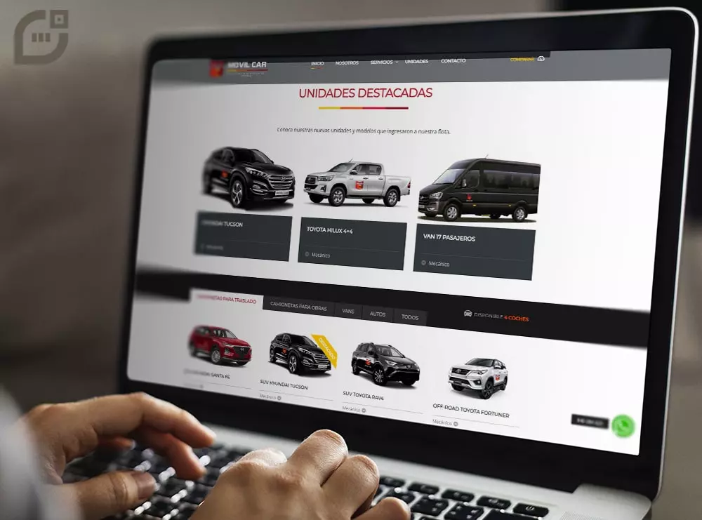Diseño web de la empresa Movil Car - WordPress