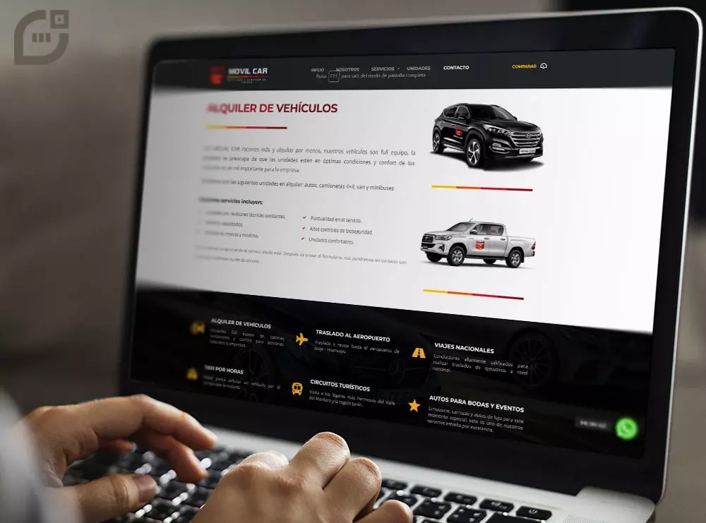 Diseño web de la empresa Movil Car - WordPress