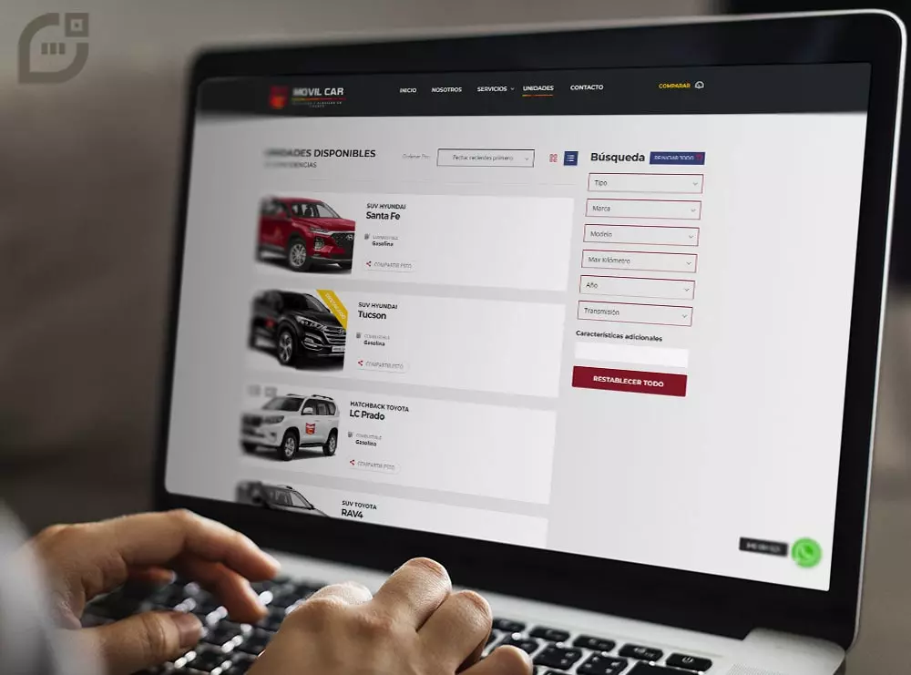 Diseño web de la empresa Movil Car - WordPress
