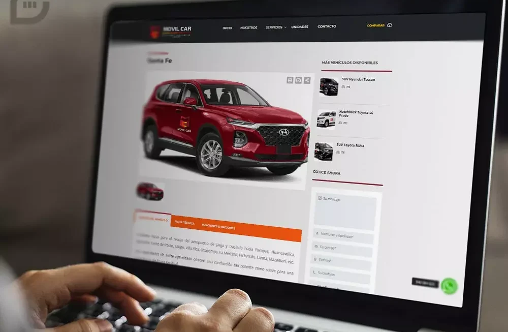 Diseño web de la empresa Movil Car - WordPress