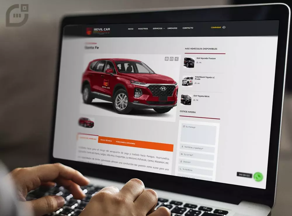 Diseño web de la empresa Movil Car - WordPress