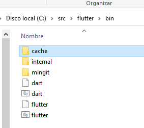 Eliminar la carpeta "cache" para restablecer Flutter