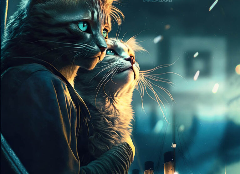 Gatitanic - Diseñado por Daniel Meza con Midjourney y Photoshop